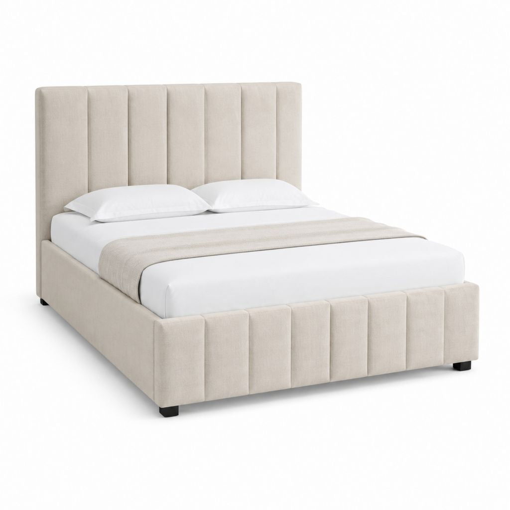 Polsterbett Doppelbett Beige Polyester Rechteckig 160 x 200 cm