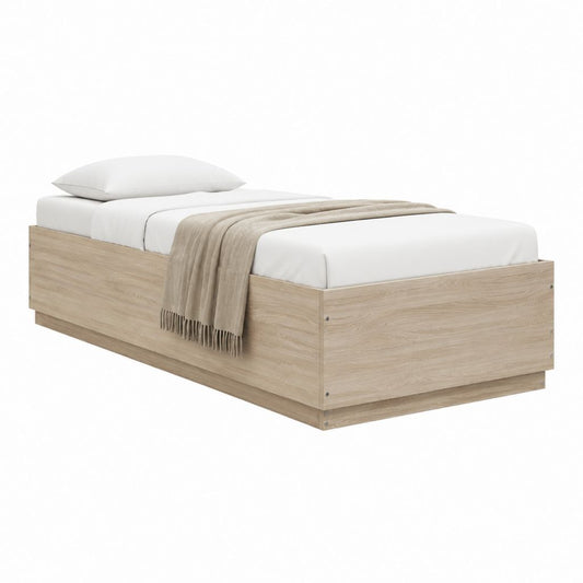 Einzelbett Bettgestell Eiche hell Spanplatte rechteckig 90 x 200 cm
