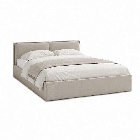 Polsterbett Doppelbett Beige Polyester Rechteckig Liegefläche 160 x 200 cm Außenmaß 175 x 218 x 105 cm