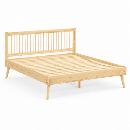 Massivholzbett Doppelbett Natur Kiefernholz Rechteckig 160 x 200 cm